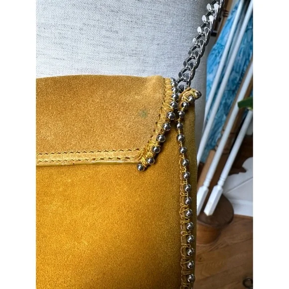 Zara Mustard Yellow Suede Bow Accent Crossbody Bag With Studs, NWT - Picture 12 of 12